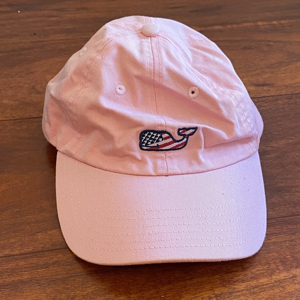 Vineyard Vines Pink Hat Cap Red White Blue Flag Whale